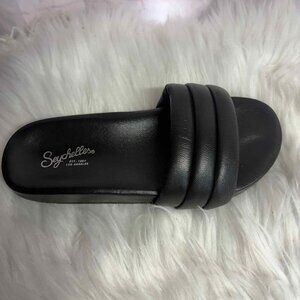 Seychelles black slides, size 5